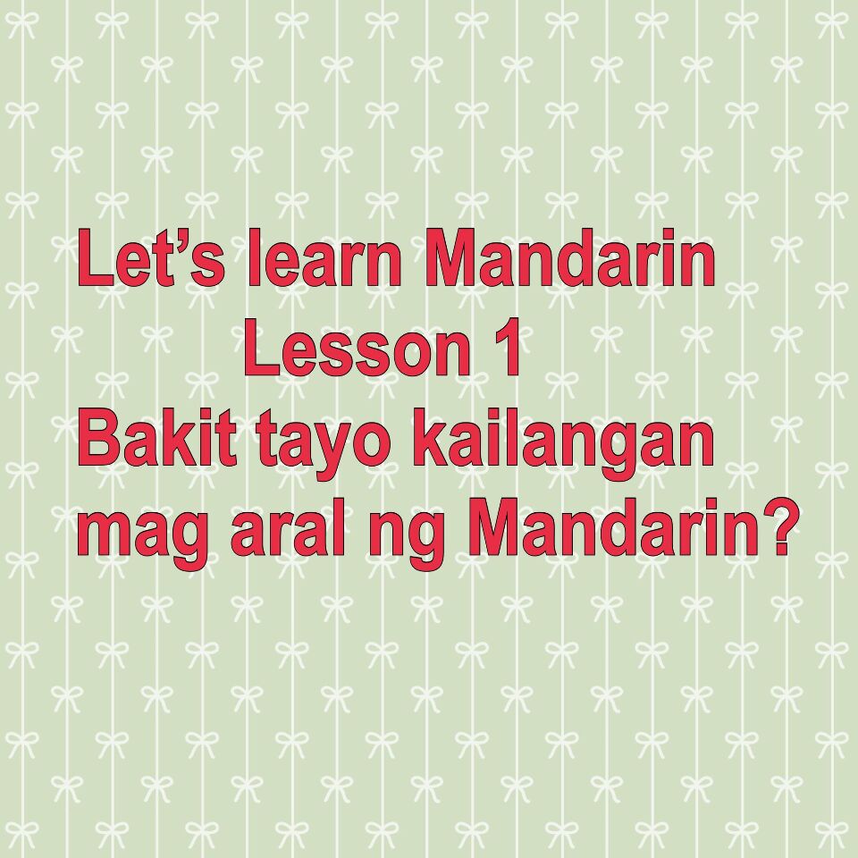 Let's learn Mandarin