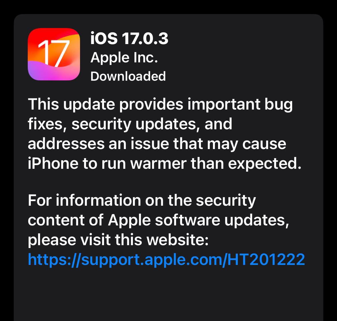 Inilabas ng Apple ang iOS 17.0.3 para ayusin ang isyu sa overheating ng iPhone 15