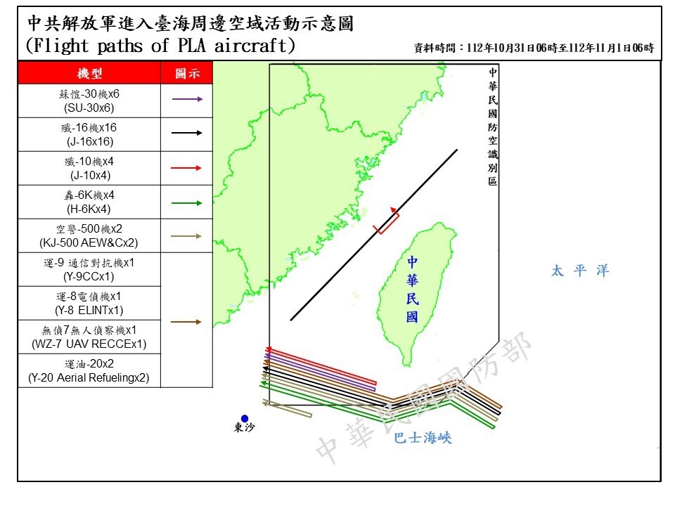 43 sasakyang panghimpapawid ng China at 7 barko ang nakita sa paligid ng Taiwan: Defense Ministry