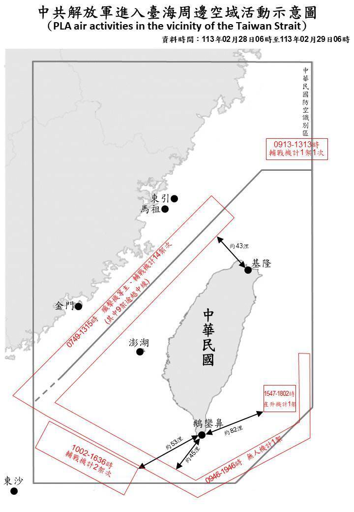 Tinanggihan ng Chinese Defense Ministry ang Taiwan Strait median line