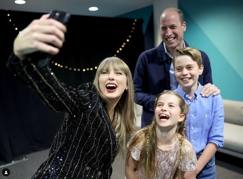 Pumunta si Prince William sa concert ni Taylor Swift para ipagdiwang ang kanyang kaarawan at nag-selfie at masayang nakangiti sa backstage