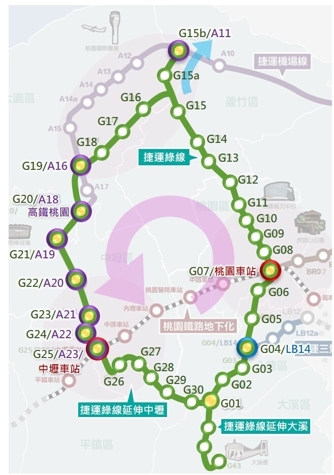 Pondo na NT$36.1 Bilyon Inaprubahan ng Gobyerno para sa Pagpapalawig ng Taoyuan Metro Green Line patungong Zhongli, Proseso ng Bidding Pabibilisin